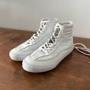 Alexander McQueen white monochrome high top sneakers